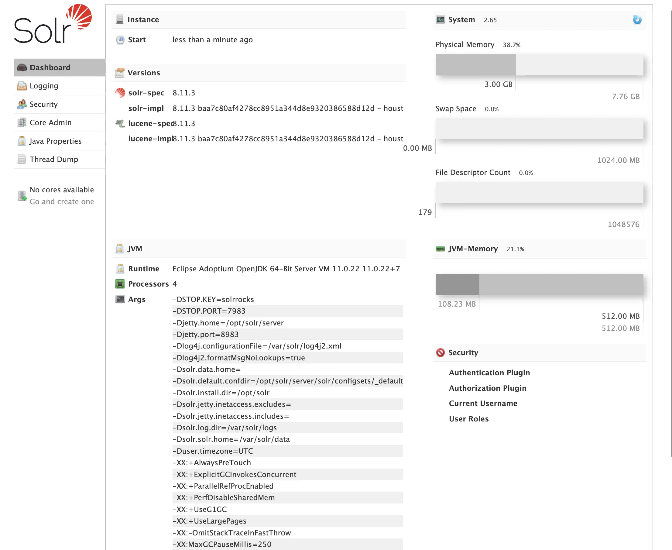 Solr WebConsole